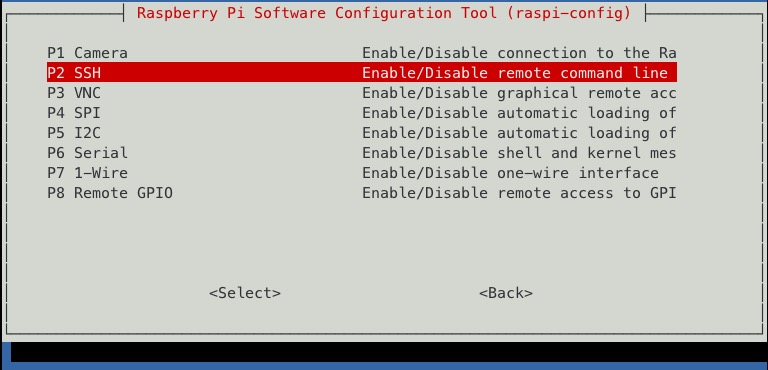 raspi-config enable ssh